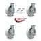 Service Caster 8 Inch Semi Steel Caster Set with Roller Bearings and Brake/Swivel Lock SCC SCC-30CS820-SSR-TLB-BSL-4 - alternate 2